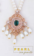 Emerald Pearl Pendant Set