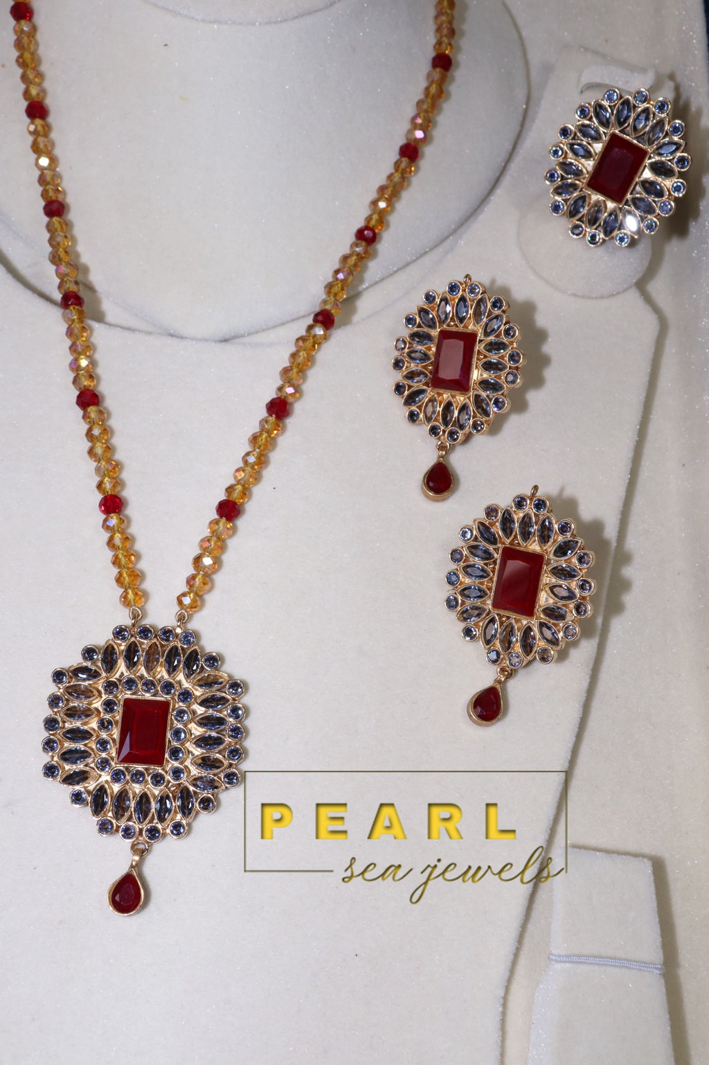Ruby Radiance Pendant Set